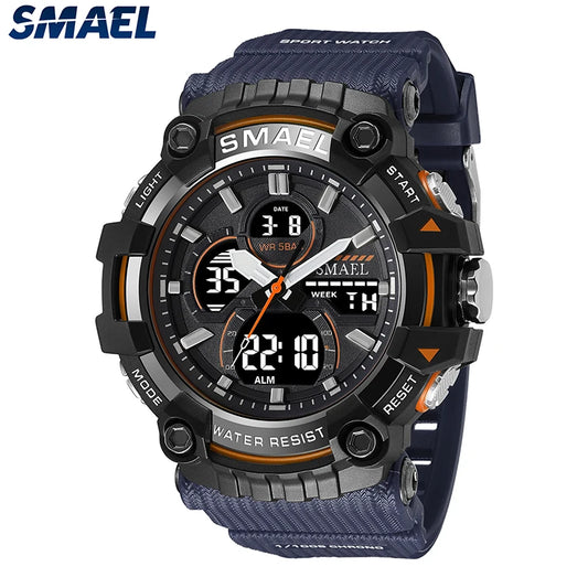 Mens Quartz Wristwatches Waterproof Dual Time Display Military Army Watch