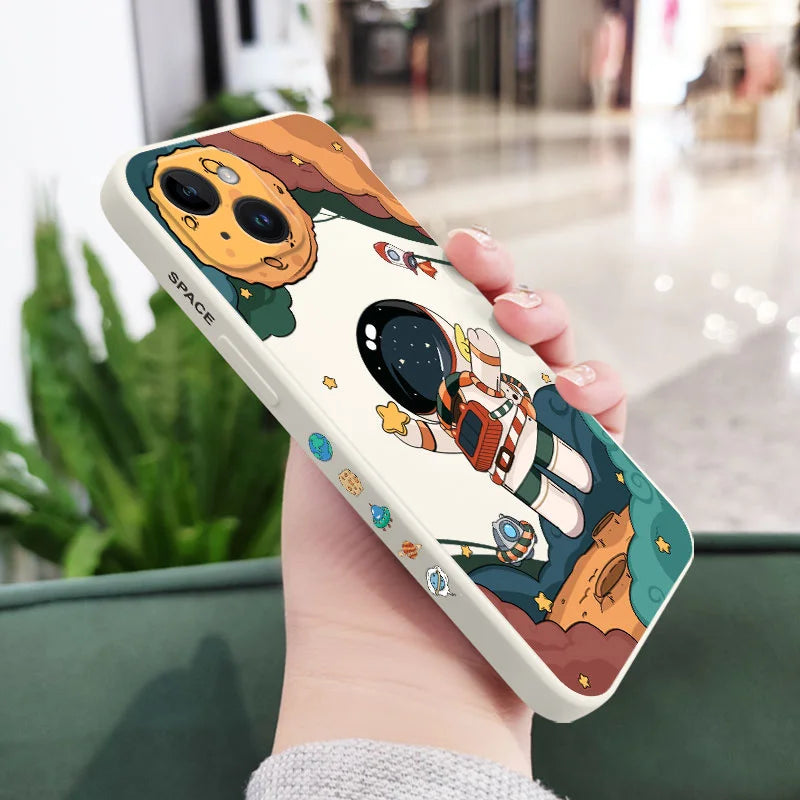 Hello Astronaut Phone Case For iPhone 16 15 14 13 Pro Max Mini