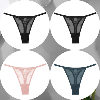 4pcs Mesh Thongs Panties Sexy G-String Seamless Underpants