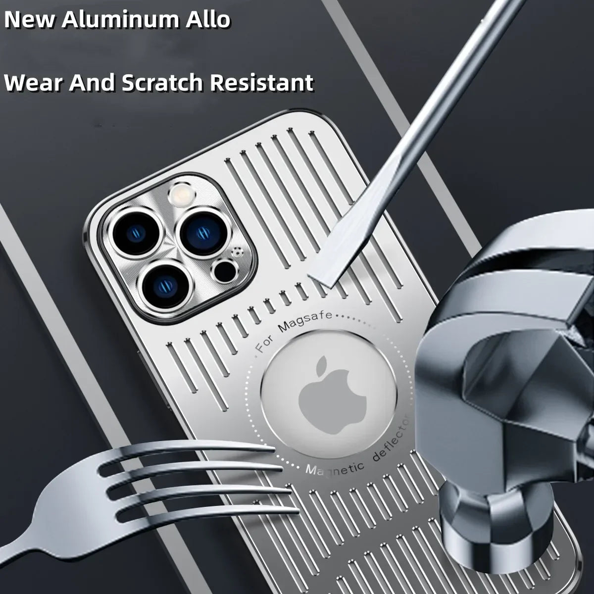 Fashion Metal Heat Dissipation Magnetic Magsafe Case for iPhone 15 14 13 12