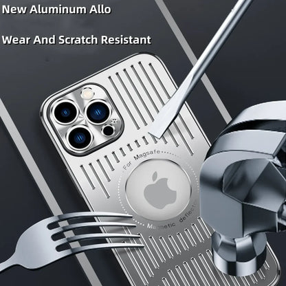 Fashion Metal Heat Dissipation Magnetic Magsafe Case for iPhone 15 14 13 12