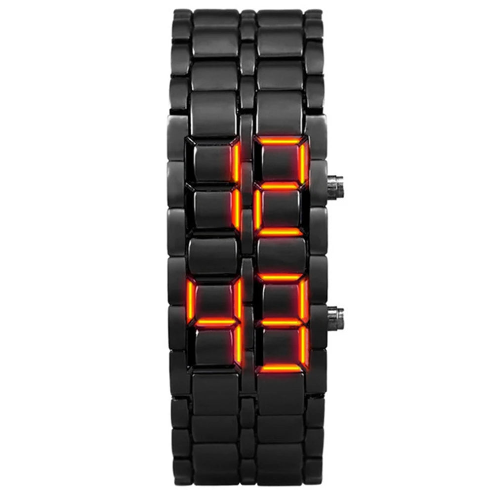 Mens Digital Lava Wrist Watch Red Blue LED Display