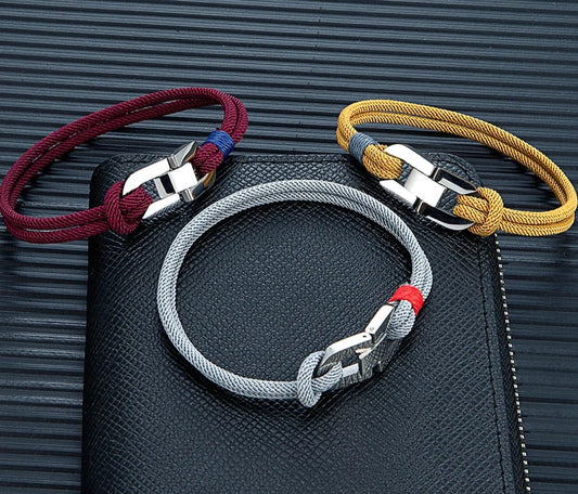 Double Strand Braided Rope Bracelet for Men Women Couple