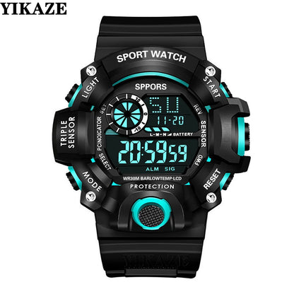 Mens LED Digital Watch Fitness Multifunction Military Sports