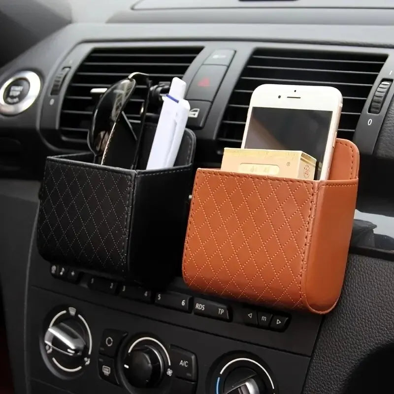 Car Phone Holder Mount Air Vent Hanging Storage Box