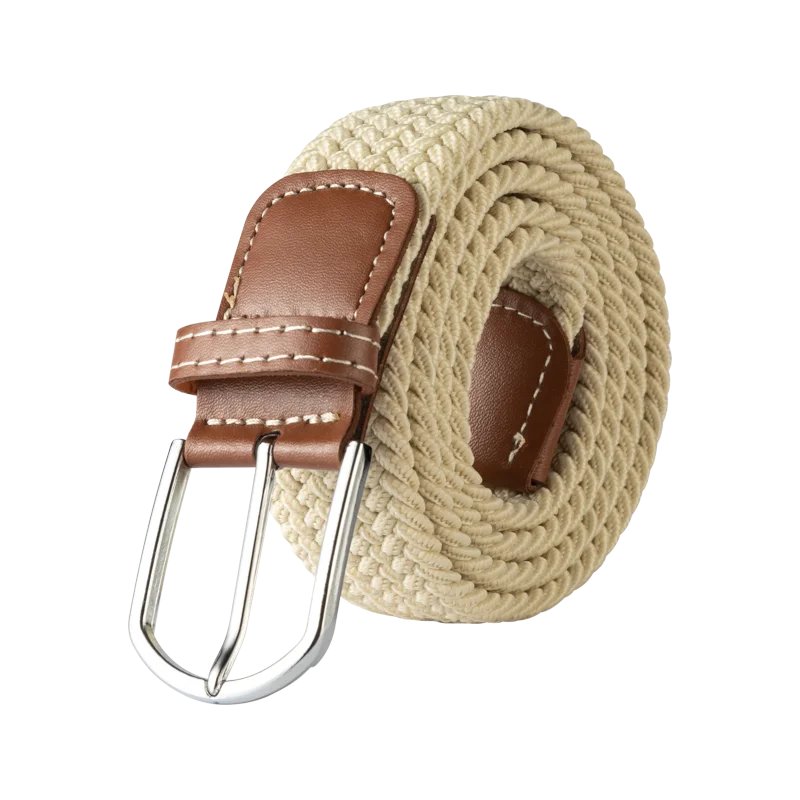 Unisex Casual Knitted Pin Buckle Jeans Belt Woven Canvas Elastic Expandable