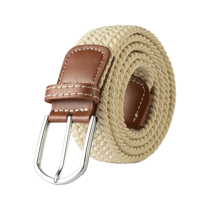 Unisex Casual Knitted Pin Buckle Jeans Belt Woven Canvas Elastic Expandable