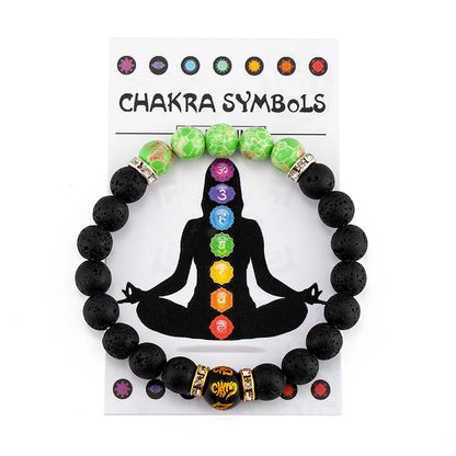 7 Chakra Bracelet with Meaning Cardfor Natural Crystal Healing Anxiety