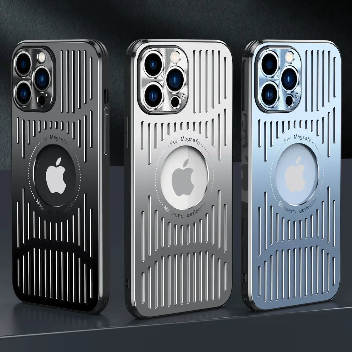 Fashion Metal Heat Dissipation Magnetic Magsafe Case for iPhone 15 14 13 12