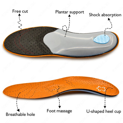 Leather Orthopedic Insole Orthotic Arch Support Antibacterial