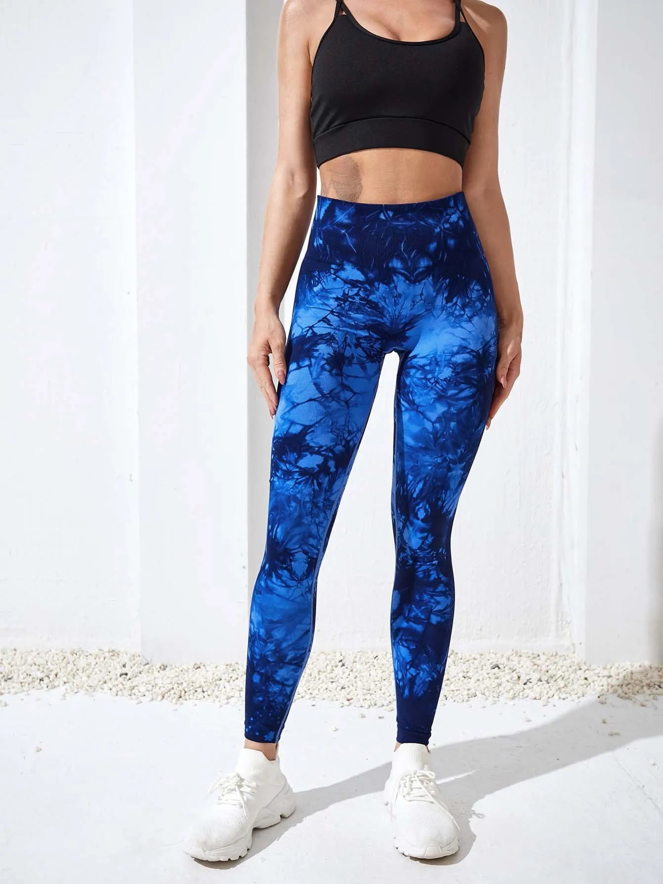 Tie Dye Yoga Pants Sport Leggings Womens Seamless High Waist Push Up Tights