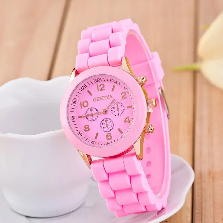 Ladies Fashion Watch Womens Silicone Quartz Wristwatch