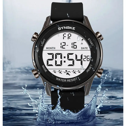 Mens Outdoor Sports Waterproof Multifunctional Luminous LED Digital Watch