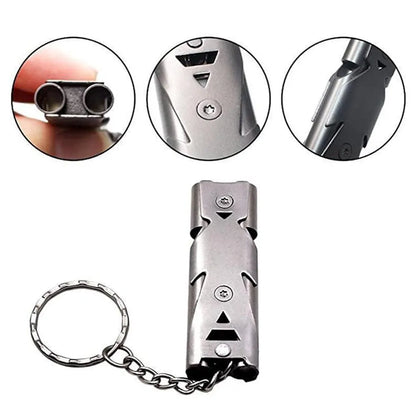 Double Pipe Whistle Pendant Keychain