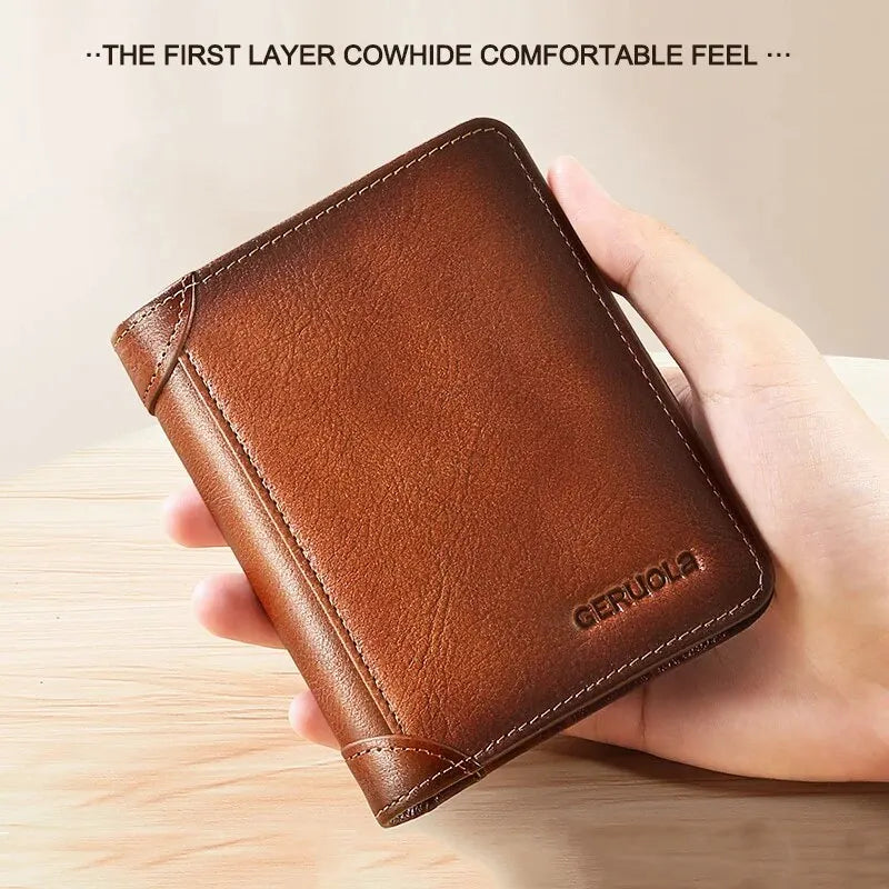 Leather Rfid Protection Mens Wallet Card Holder