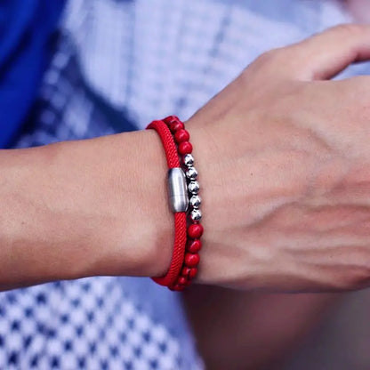 Mens Bracelet Lucky Red Thread Magnet Bracelets