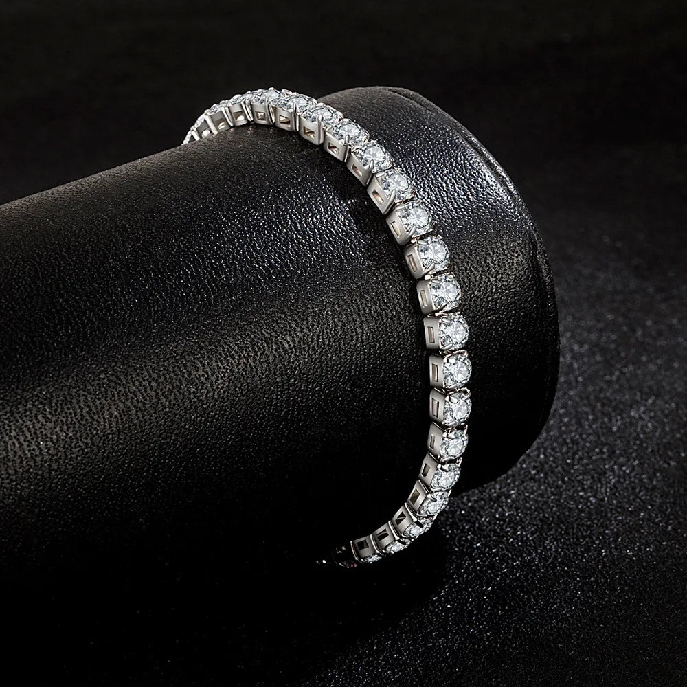 925 Sterling Silver Bracelet  Zircon Chain Bracelet For Womens