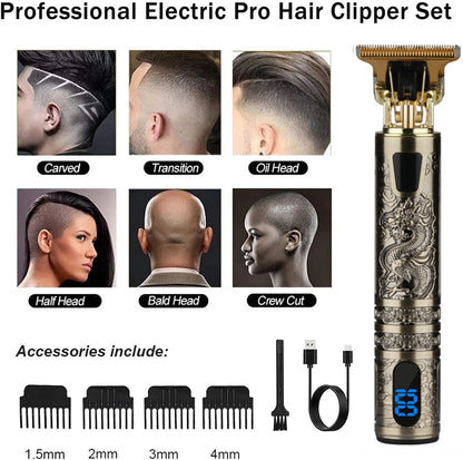 T9 LCD Electric Hairdresser Mens Clipper Hair Precision Trimmer