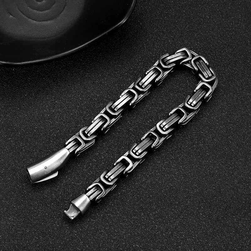 Punk Mens Vintage King Chain Bracelets Stainless Steel Bracelet