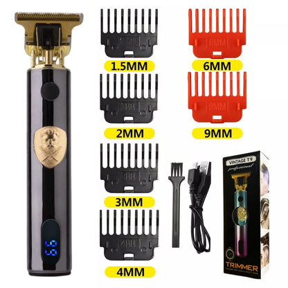 T9 LCD Electric Hairdresser Mens Clipper Hair Precision Trimmer