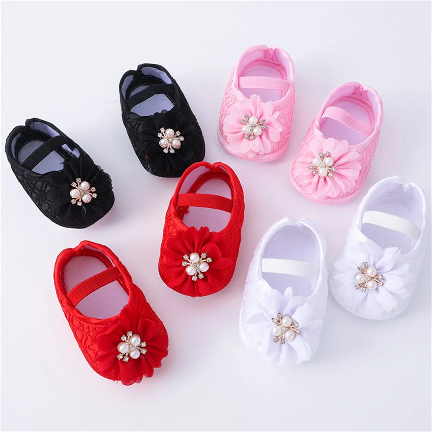 Infant Baby Girls Flats Soft Sole Non Slip Shoes and Headband