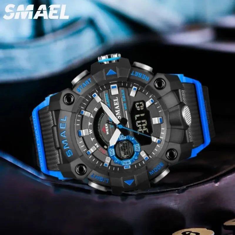 SMAEL Sport Watch Mens Shock Resistant 50M Waterproof