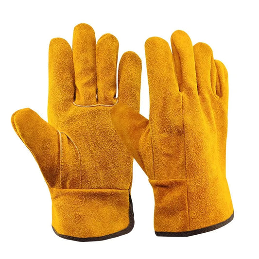 Men Work Gloves Soft Cowhide Safety Glove