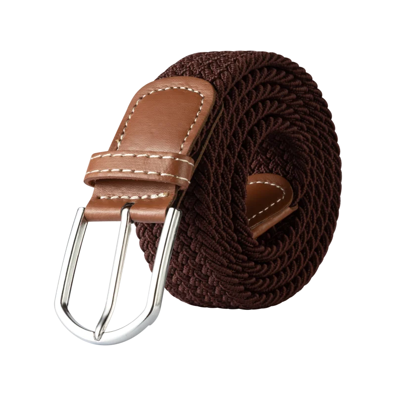 Unisex Casual Knitted Pin Buckle Jeans Belt Woven Canvas Elastic Expandable