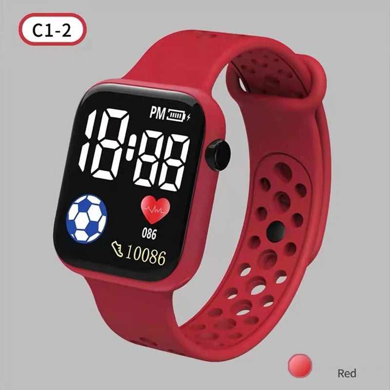 Kids Boys Girls Sports Waterproof Silicone LED Digital Watch