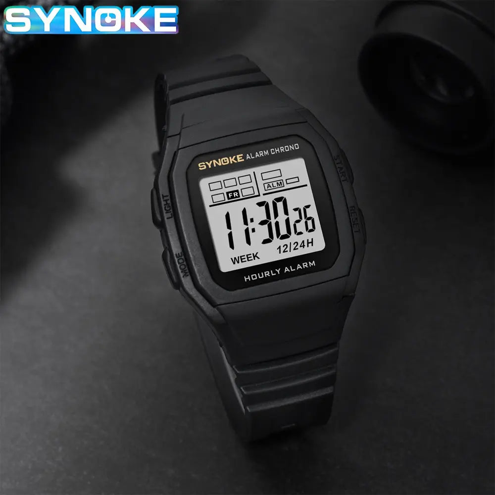 SYNOKE Mens Digital Watch Student Luminous Waterproof Multifunction