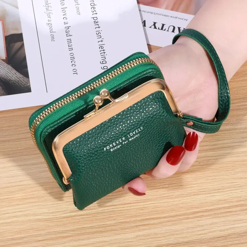 Womens Wallet Wrist Strap Large Capacity Coin Clip Bag