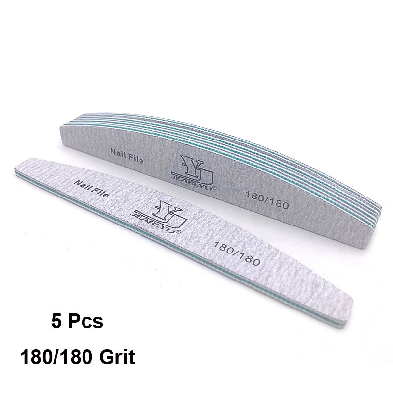 5pcs Nail File Mix Color Limas Grit Professional Sandpaper Cuticle Remover