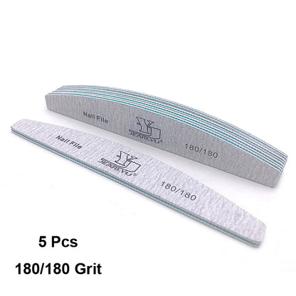 5pcs Nail File Mix Color Limas Grit Professional Sandpaper Cuticle Remover