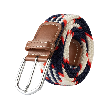 Unisex Casual Knitted Pin Buckle Jeans Belt Woven Canvas Elastic Expandable