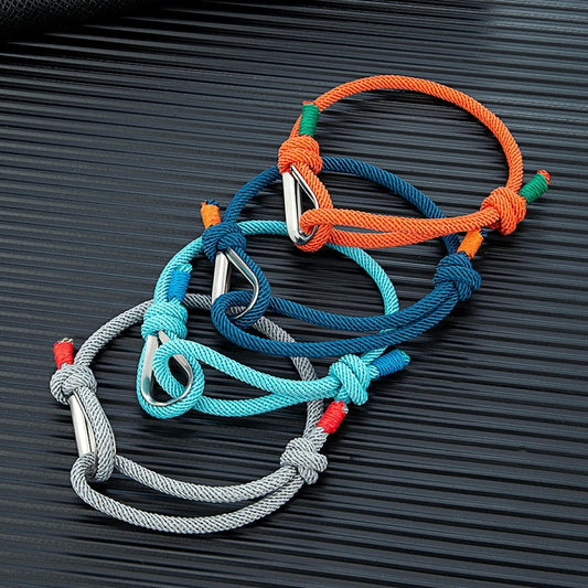 Unisex Carabiners Bracelets Surfer Rope Charm Bracelet