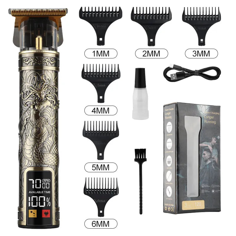 T9 LCD Electric Hairdresser Mens Clipper Hair Precision Trimmer