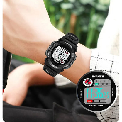 Kids Digital Watch Waterproof Shock Resist Multifunctional Luminous