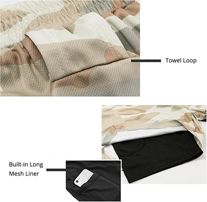 Mens Running Short 2 In 1 Double Deck Quick Dry Gym Sportswear