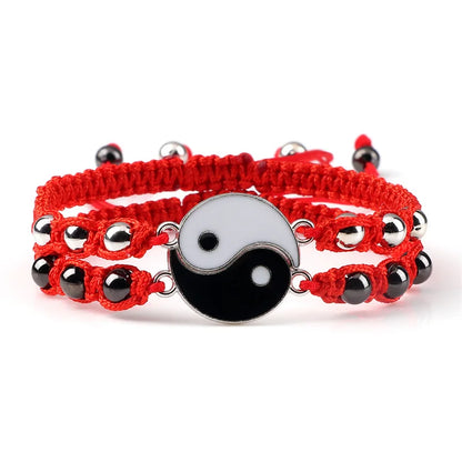 Dragon Tai Chi Gossip Braided Bracelet for Womens Mens