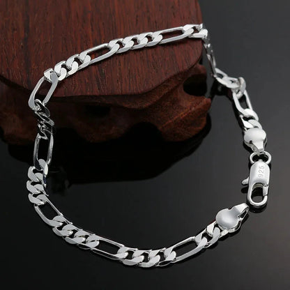 Charm 925 Sterling Silver Bracelets for Women 4MM Chain