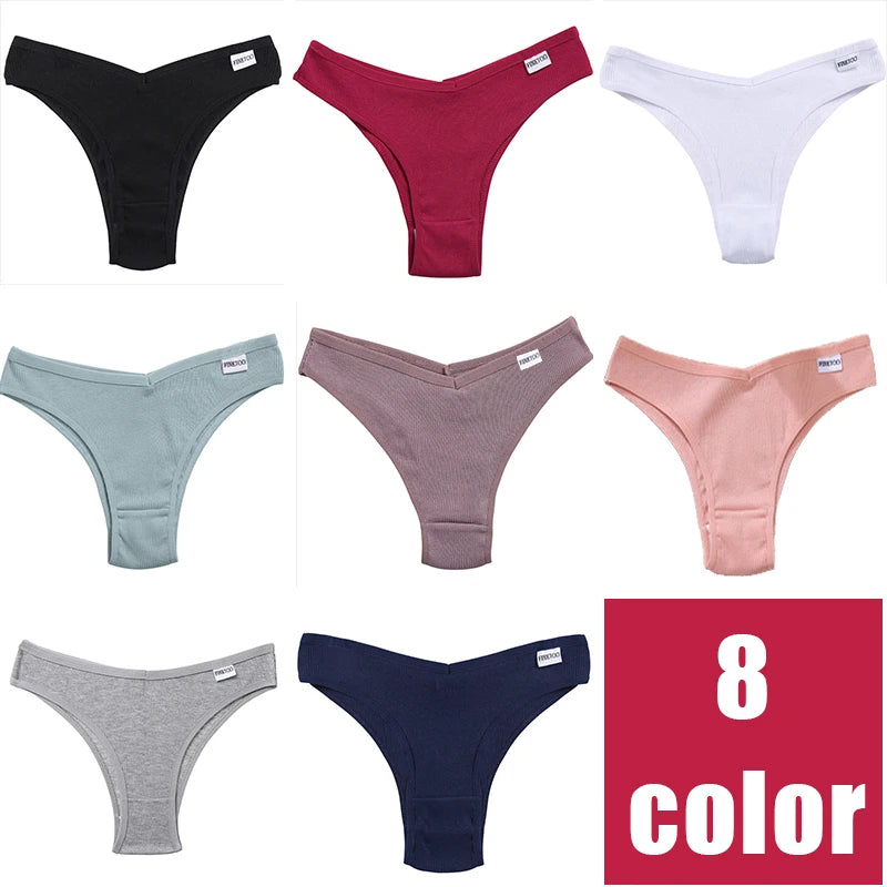 4pcs Womens Cotton Brazilian Panties Low Rise Underwear Comfortable