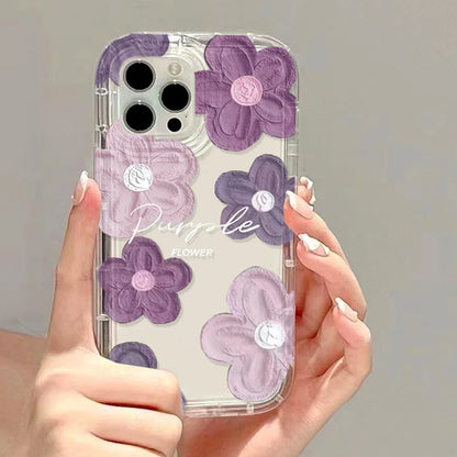 Flower Phone Case For iPhone 16 15 Aesthetic Floral Cute Cover