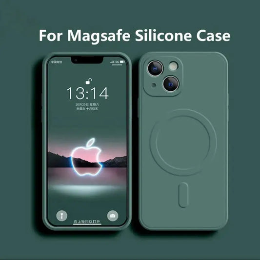 Magsafe Liquid Silicone Phone Case for iPhone 15 14 13 12 Pro Max