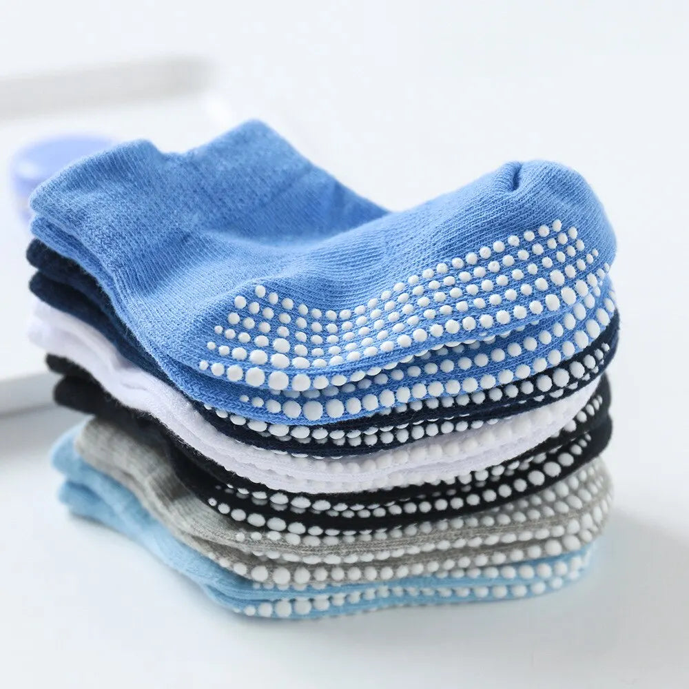 6 Pairs Cotton Baby Anti Slip Boat Socks For Boys Girls