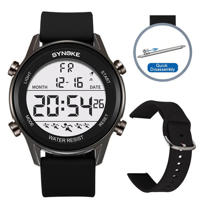 Mens Outdoor Sports Waterproof Multifunctional Luminous LED Digital Watch