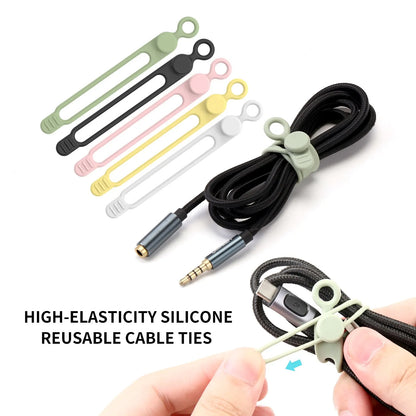 Silicone Cable Ties Cord Organizer Reusable