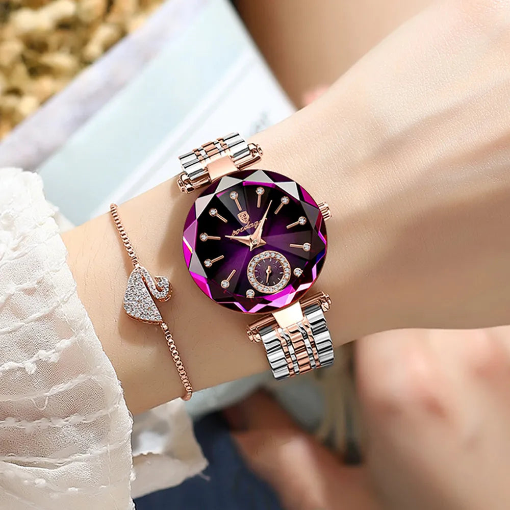 Womens Elegant Waterproof Stainless Steel Quartz Watch