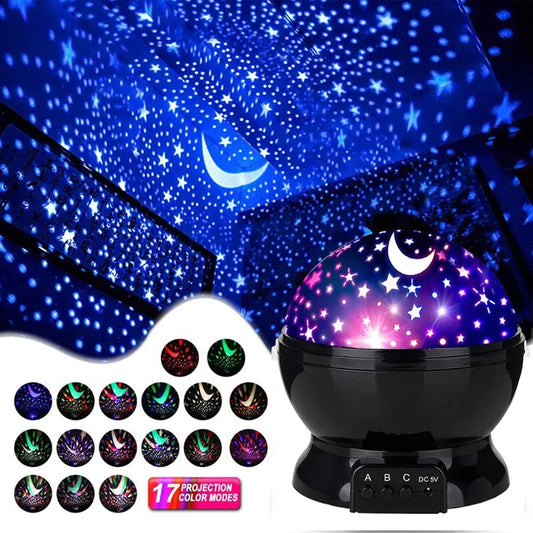 Starry Projector Night Light Rotating Sky Moon Lamp