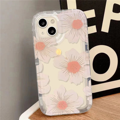 Flower Phone Case For iPhone 16 15 Aesthetic Floral Cute Cover