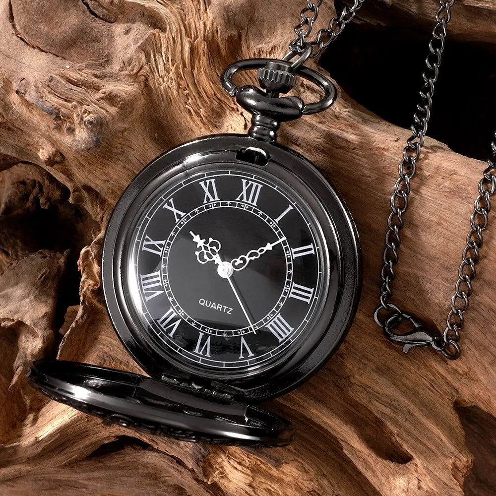 Hollow Quartz Pocket Watch Necklace Pendant